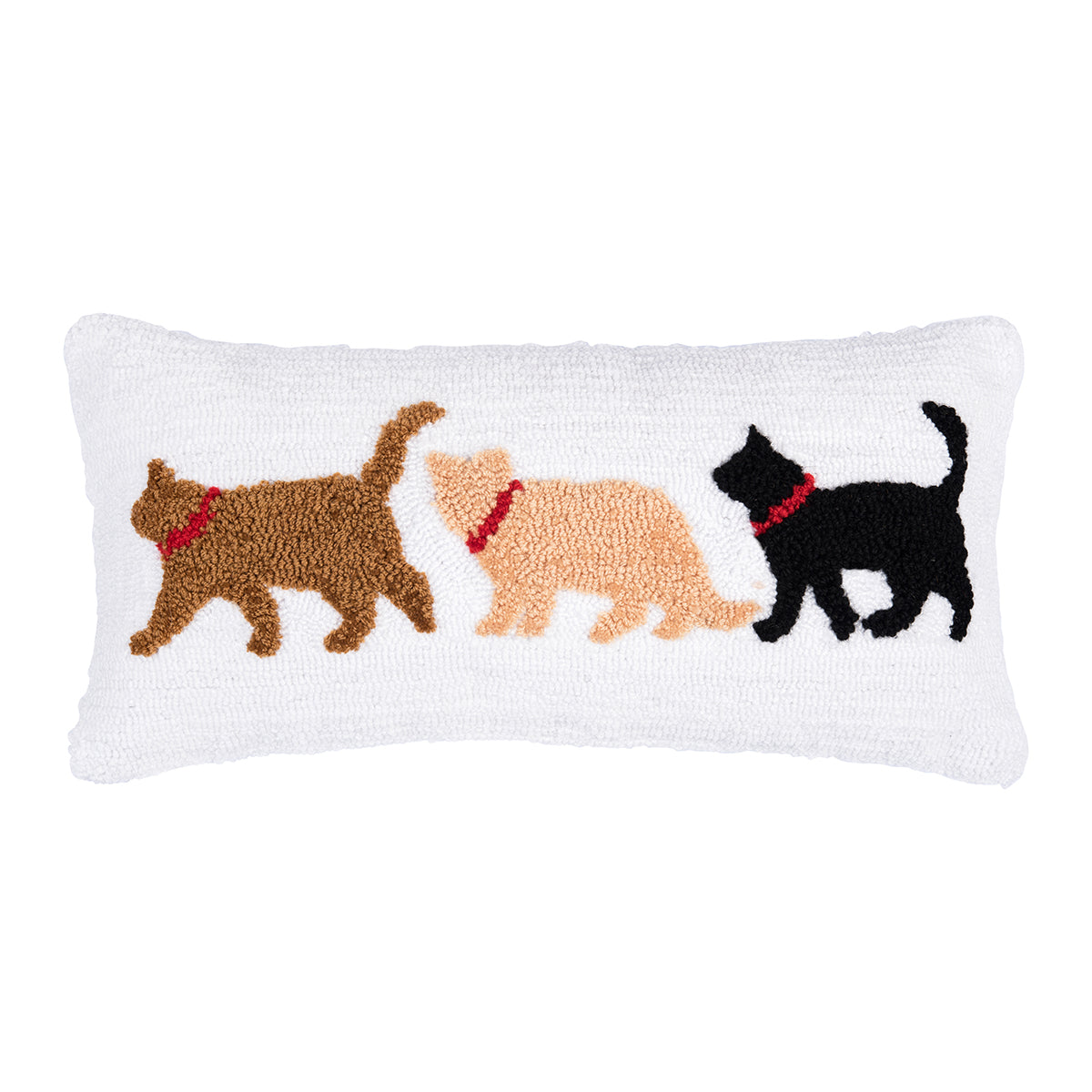Cat Trio Hooked Pillow
