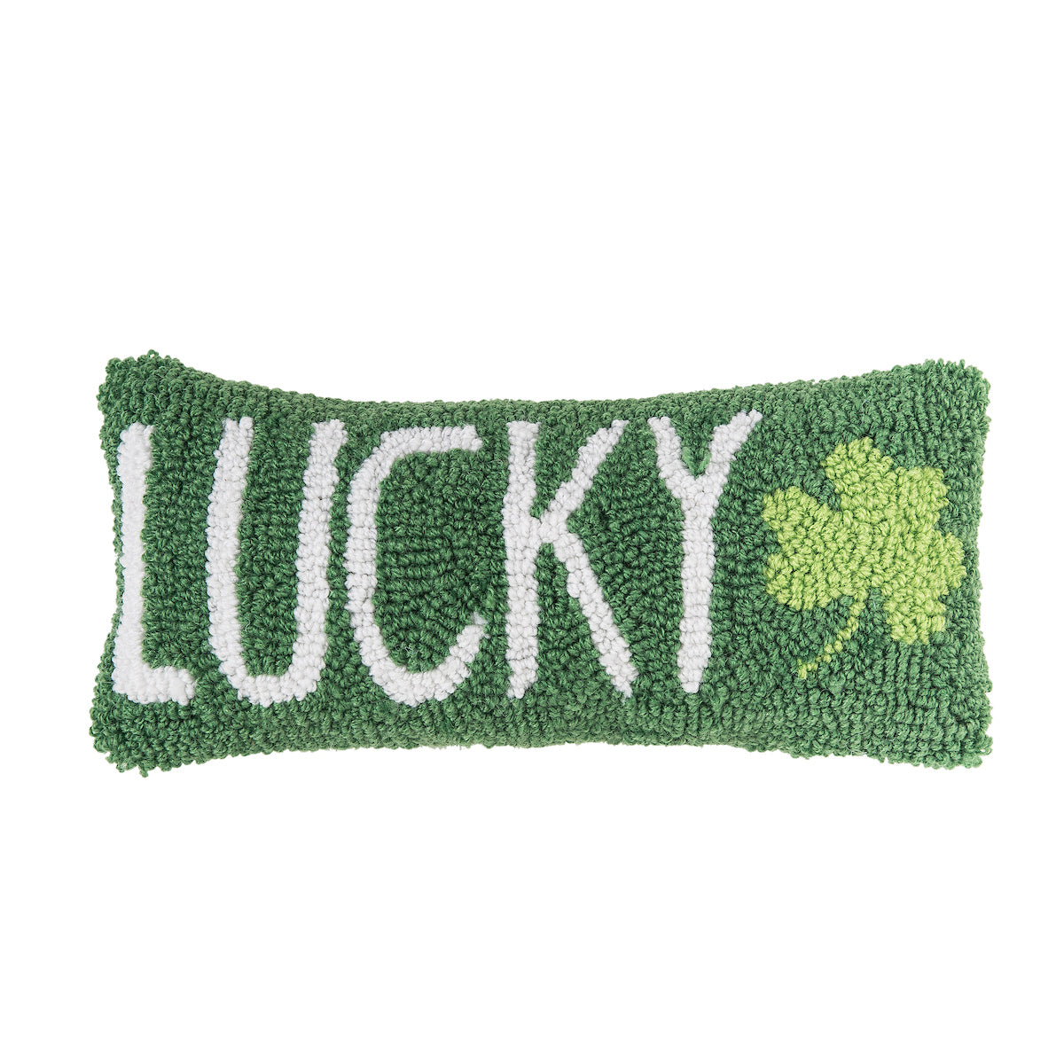 Lucky Clover Hooked Mini Pillow