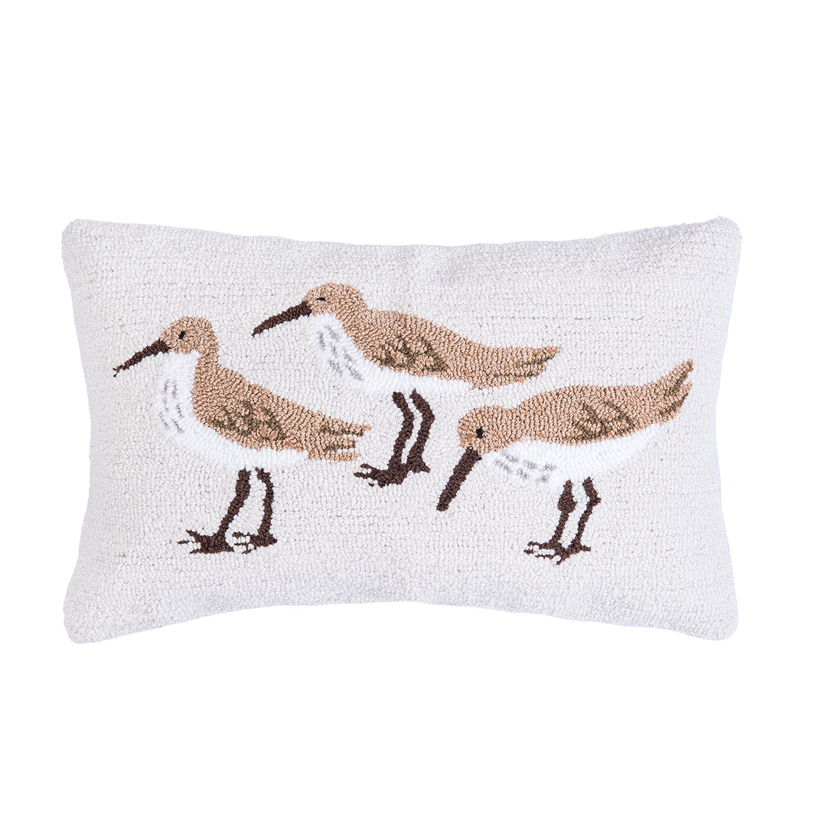 Sandpiper Trio Hooked Pillow