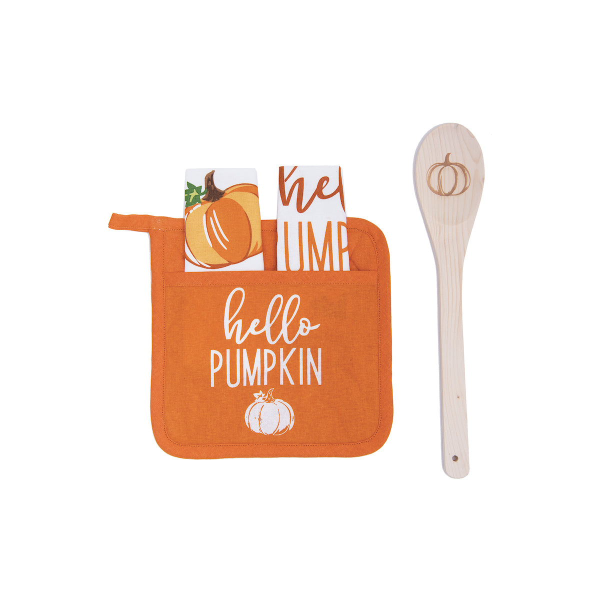 Hello Pumpkin Potholder Set