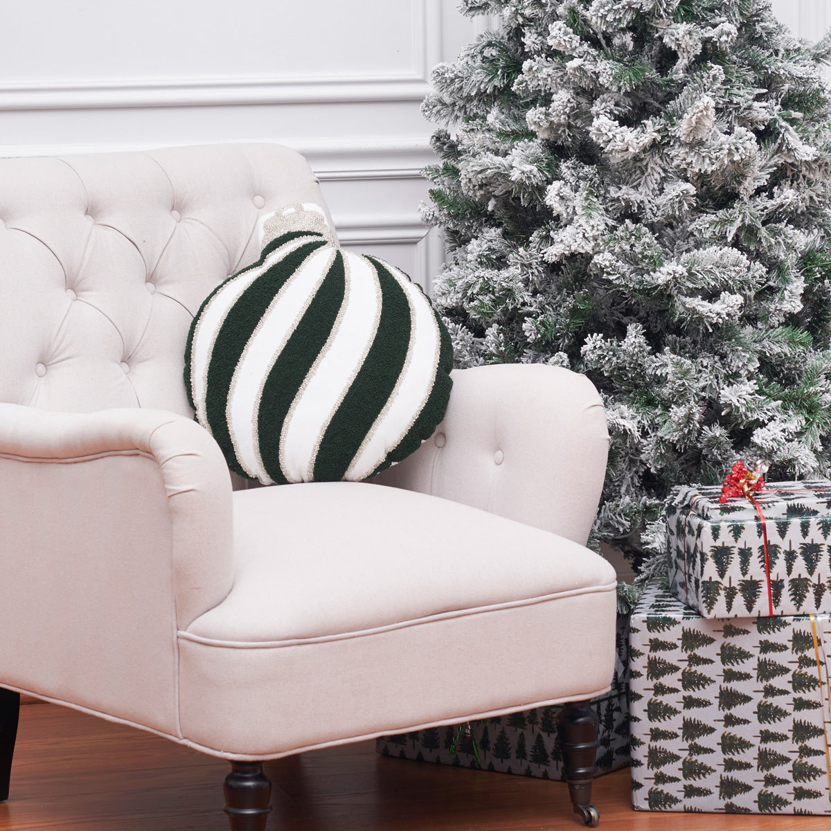 Green Ornament Shaped Pillow