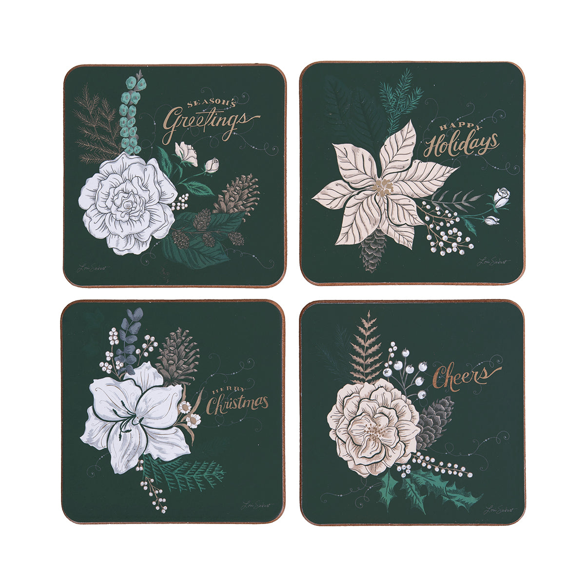 Emerald Christmas Coaster Set