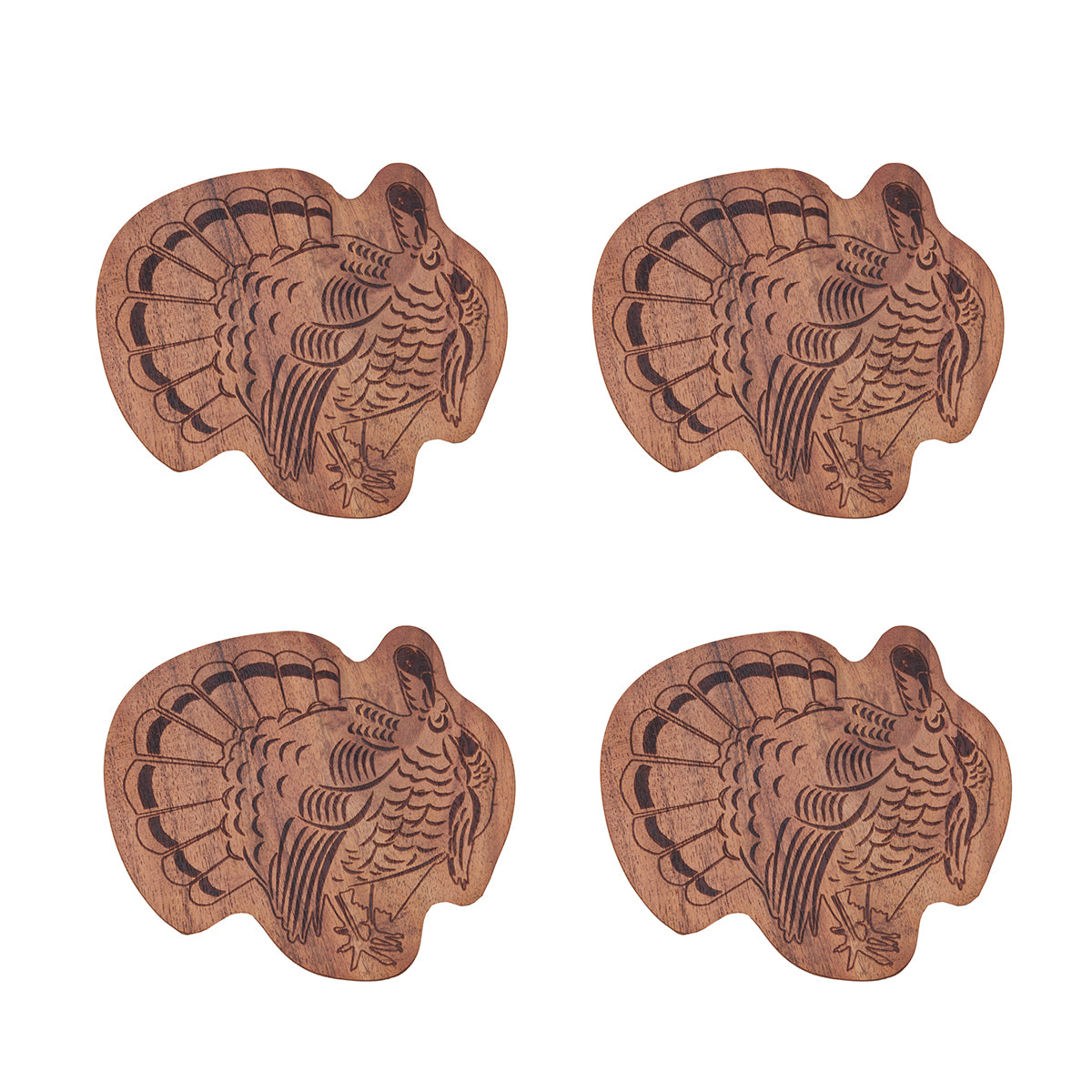 Turkey Acacia Wood Coasters, Set of 4