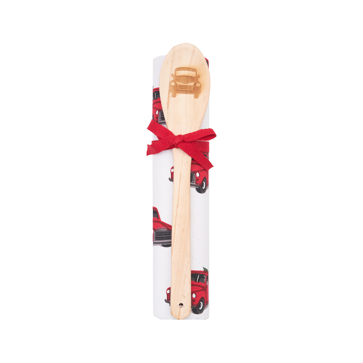 Red Christmas Truck Kitchen Towel & Spoon Set