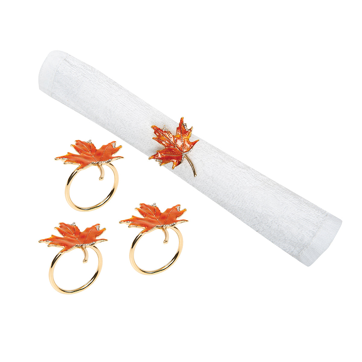 Maple Leaf Napkin Ring, Set of 4