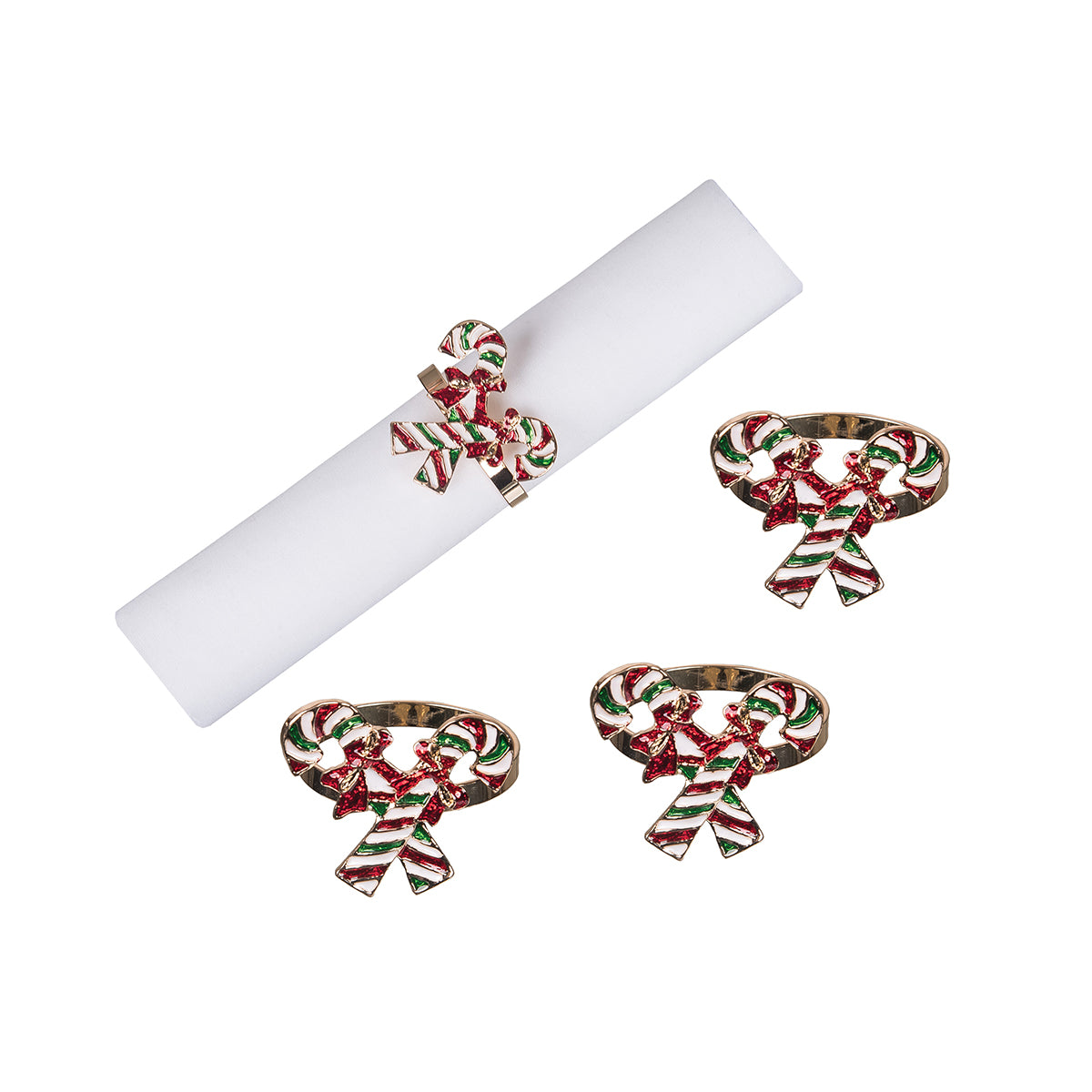 Candy Cane Napkin Ring, Set of 4