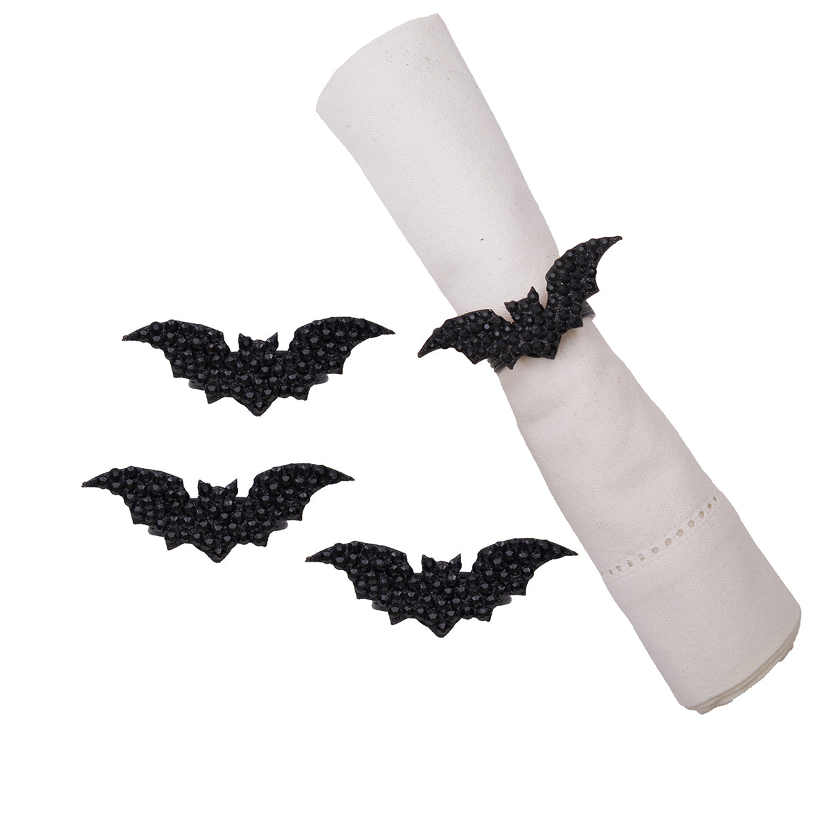 Spooky Bat Napkin Ring, Set of 4