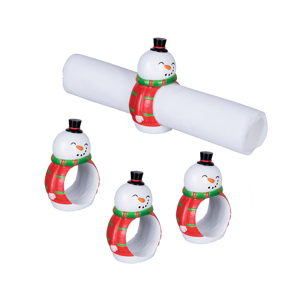 Snowman Napkin Ring, Set of 4