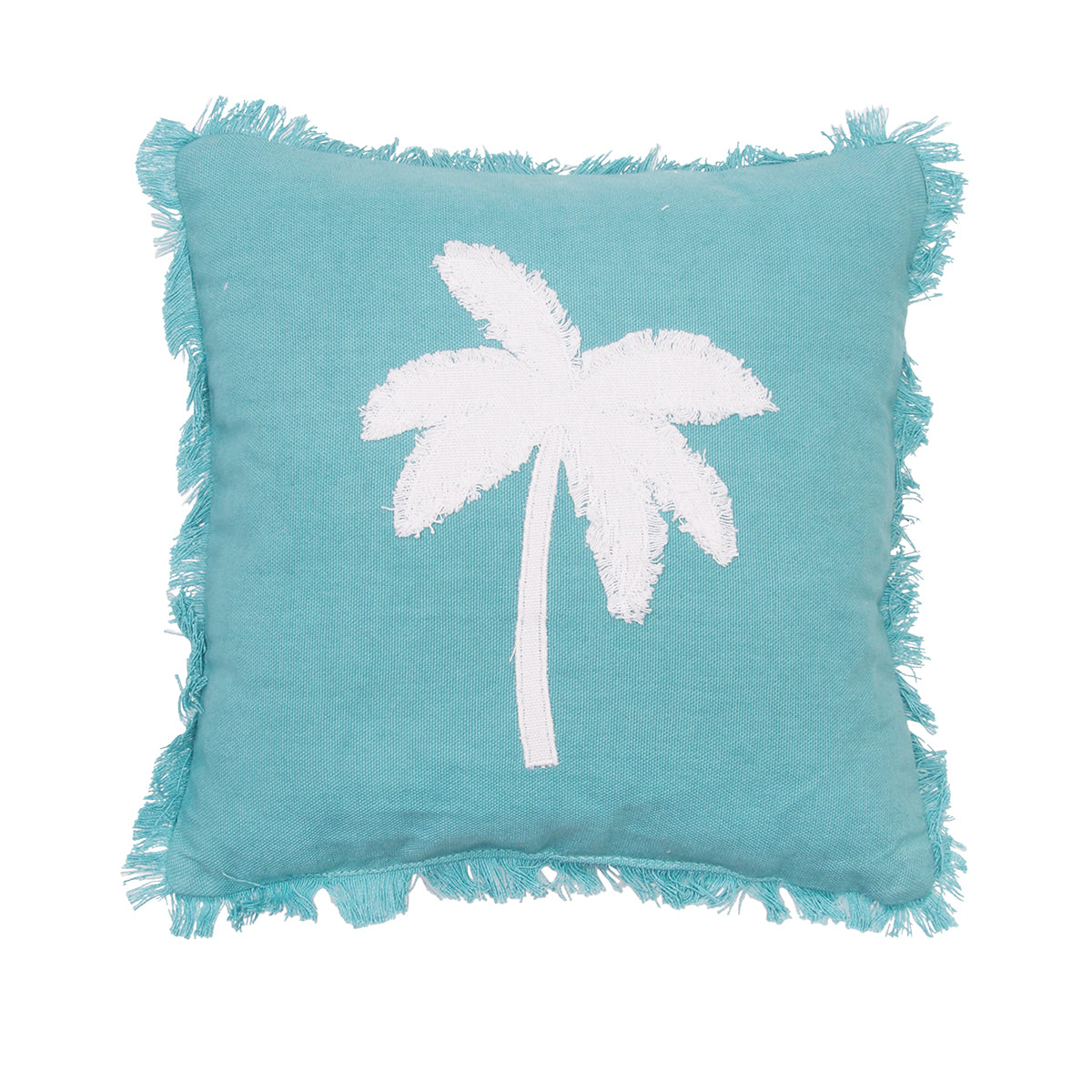 Aqua Palm Tree Mini Pillow