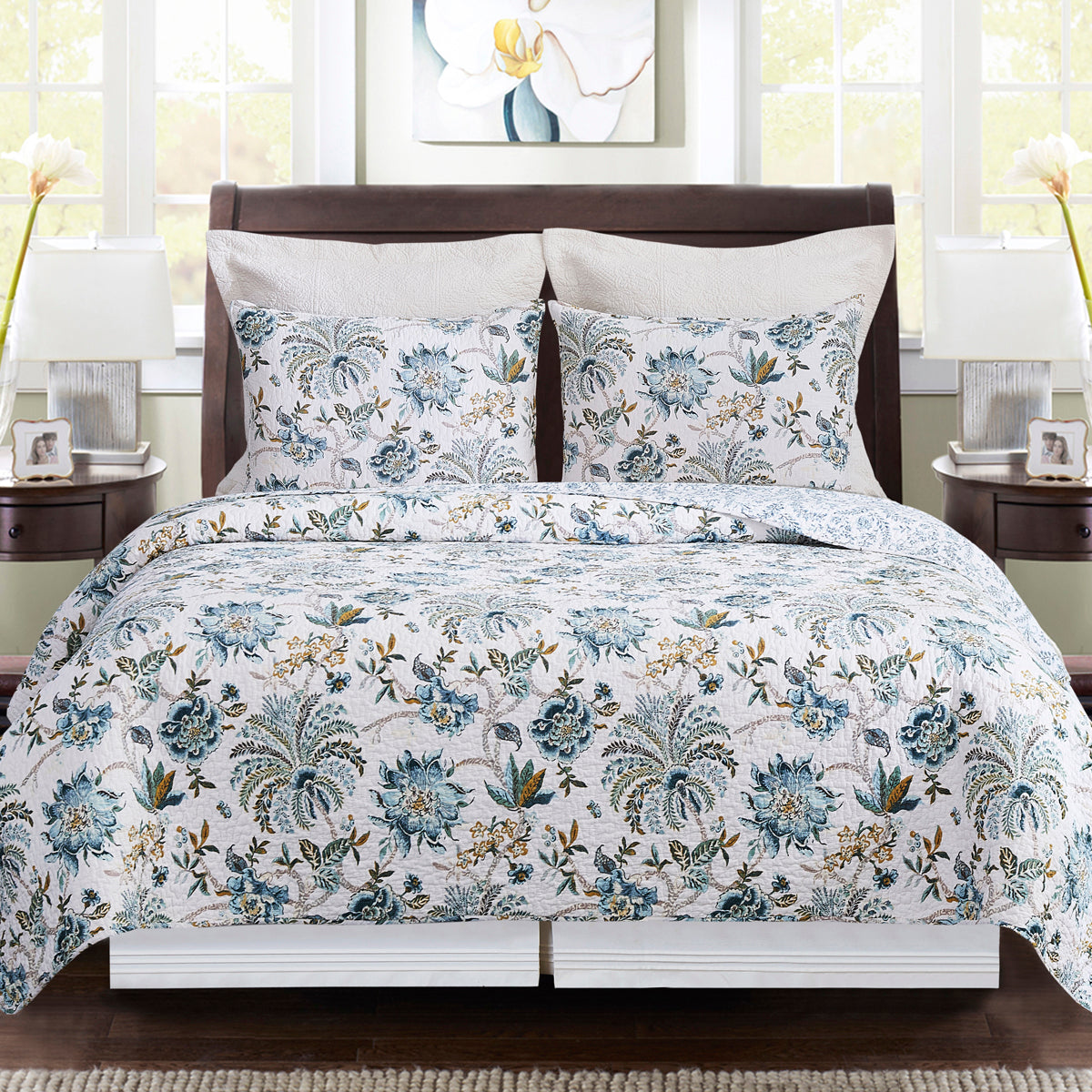 Braganza Teal Quilt Set