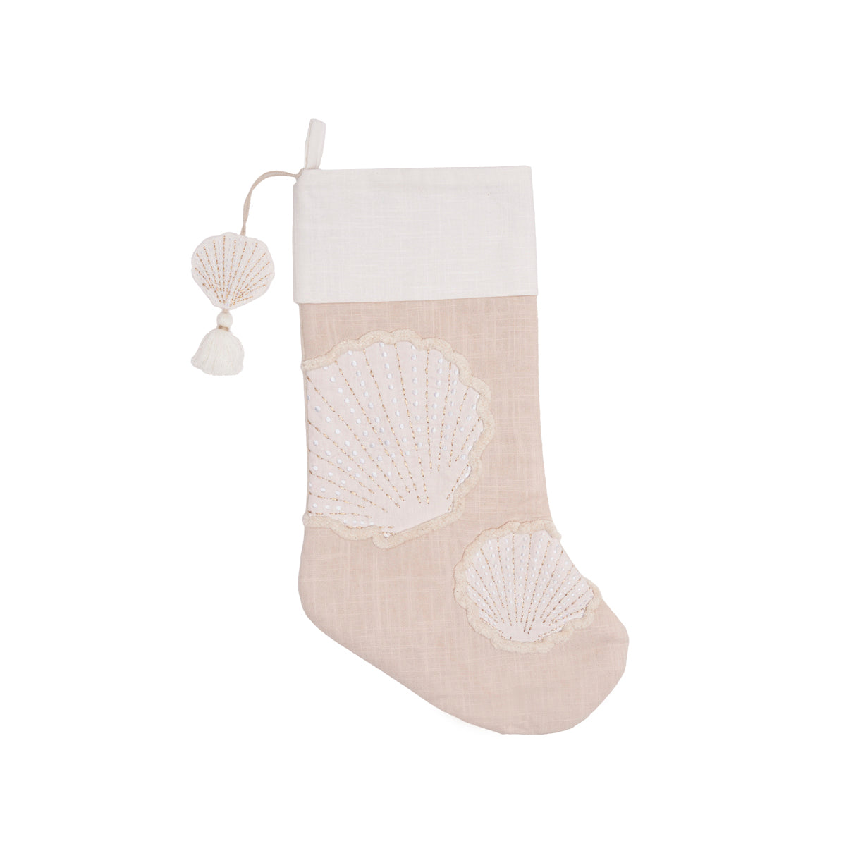 Golden Coast Seashell Stocking