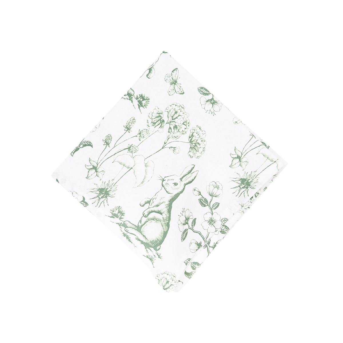 Spring Greens Bunny Toile Table Linens