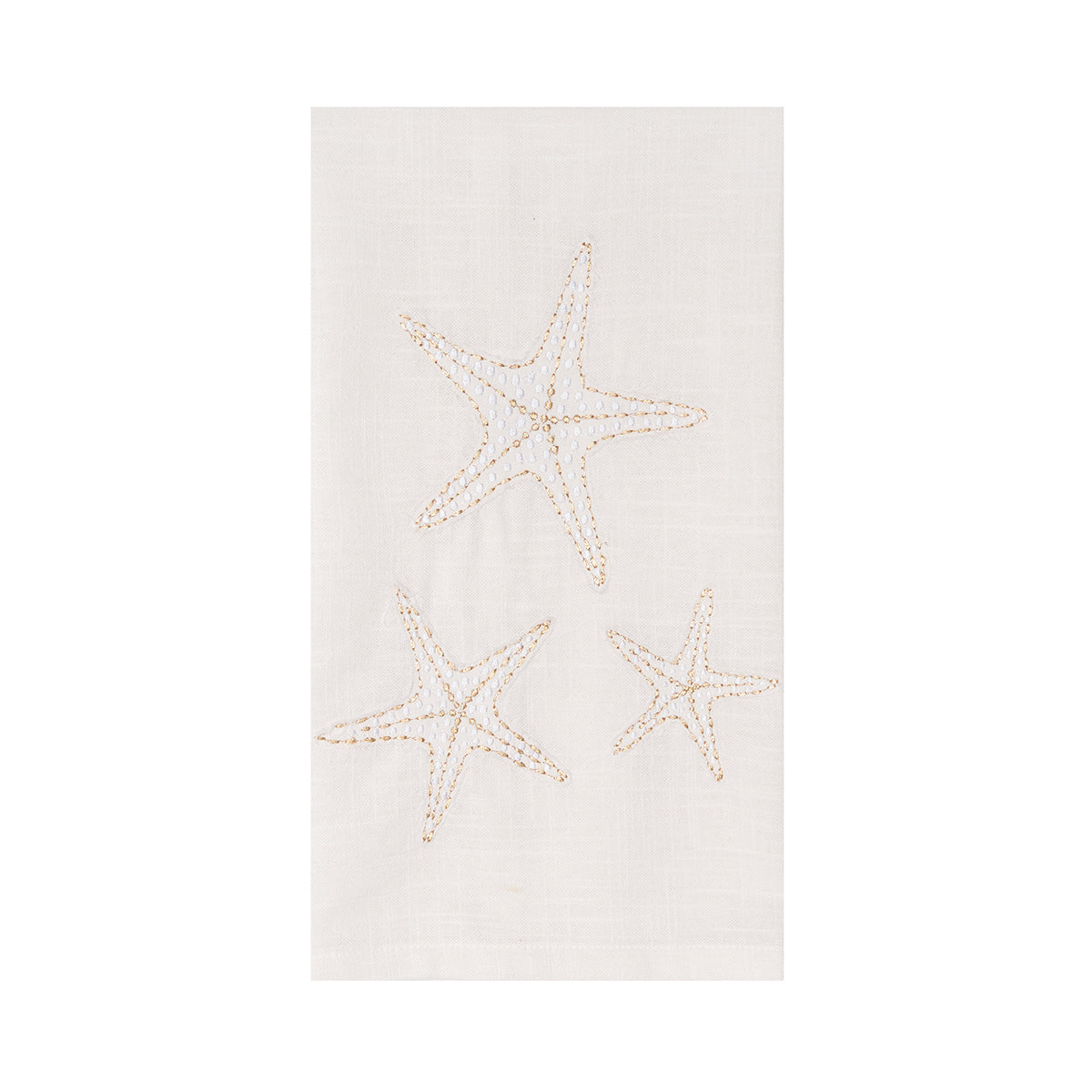 Golden Coast Starfish Applique & Embroidered Kitchen Towel