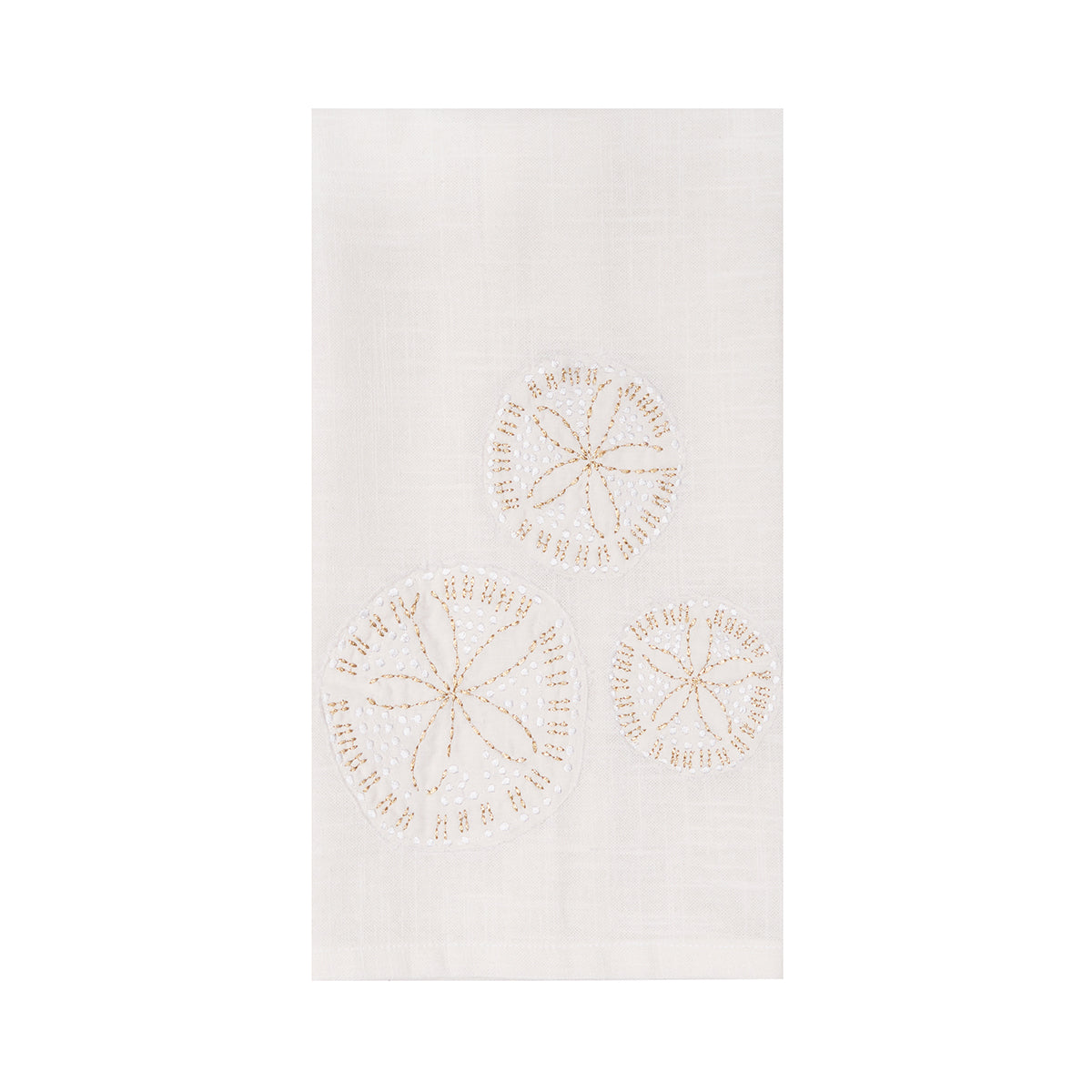 Golden Coast Sand Dollars Applique & Embroidered Kitchen Towel