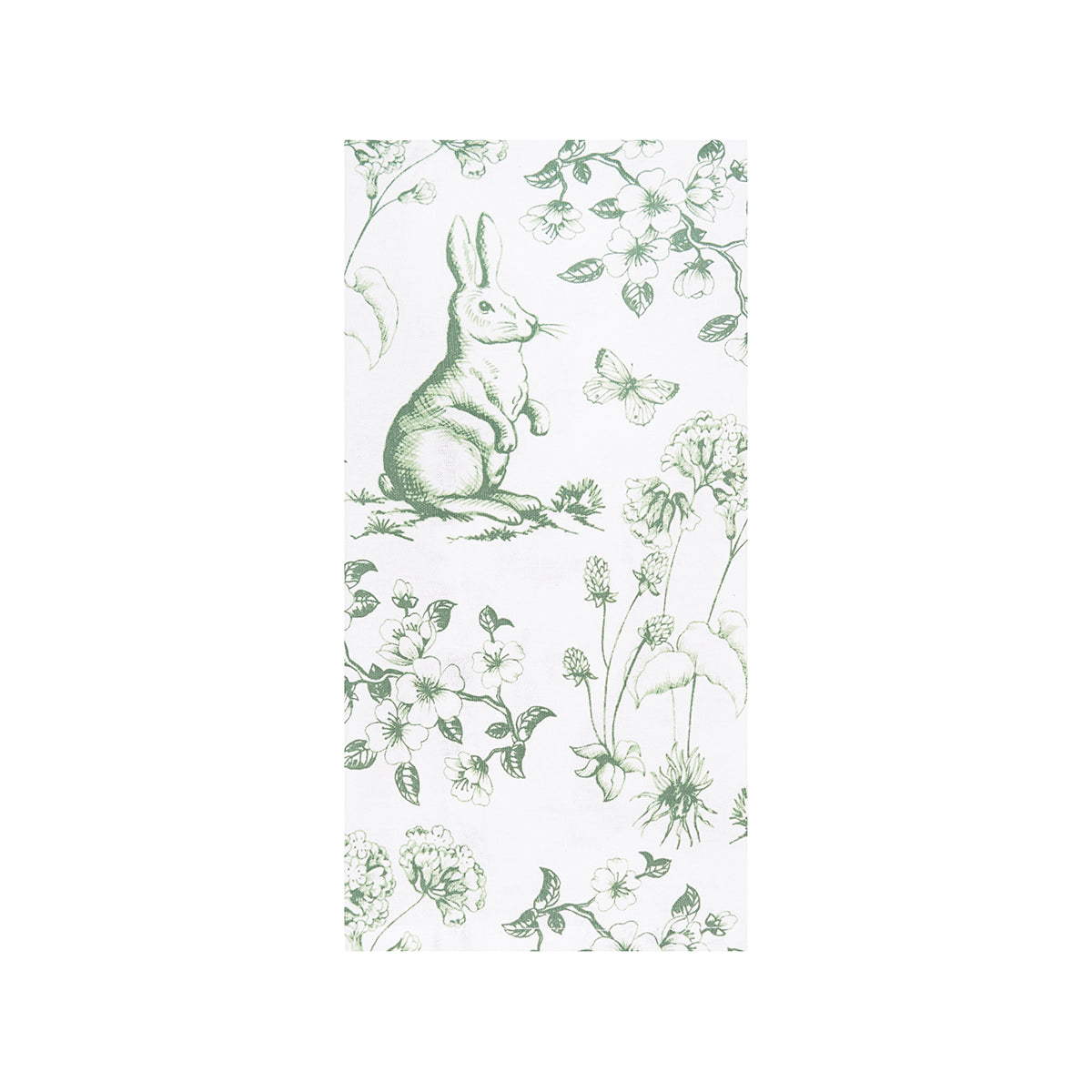 Spring Greens Bunny Toile Kitchen Towel