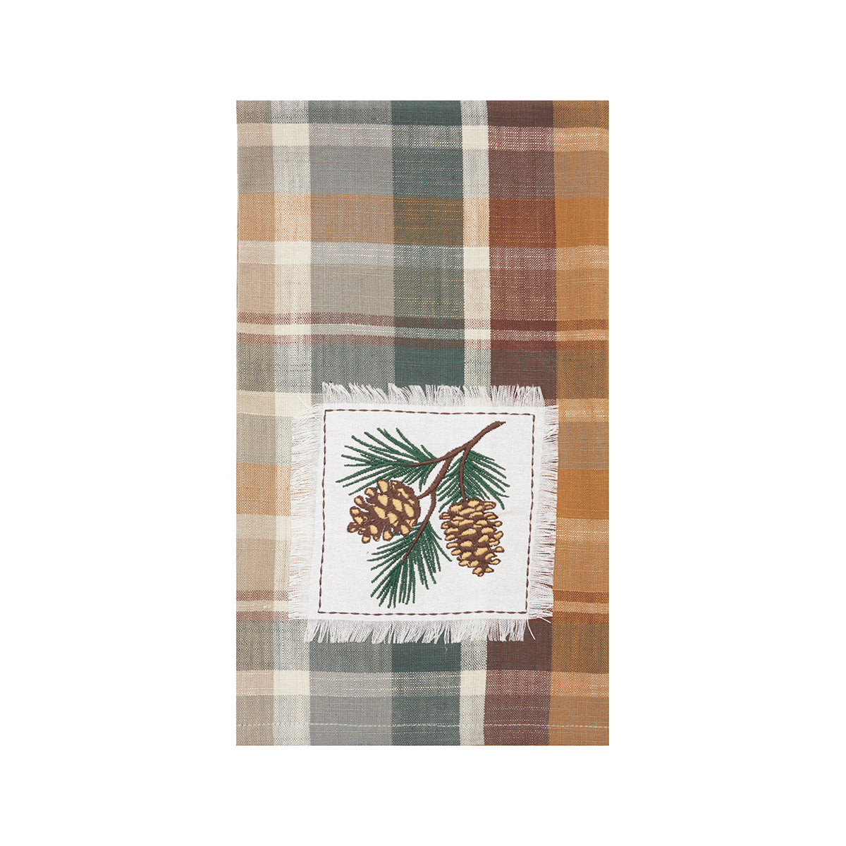 Aspen Plaid Pinecone Kitchen Towel