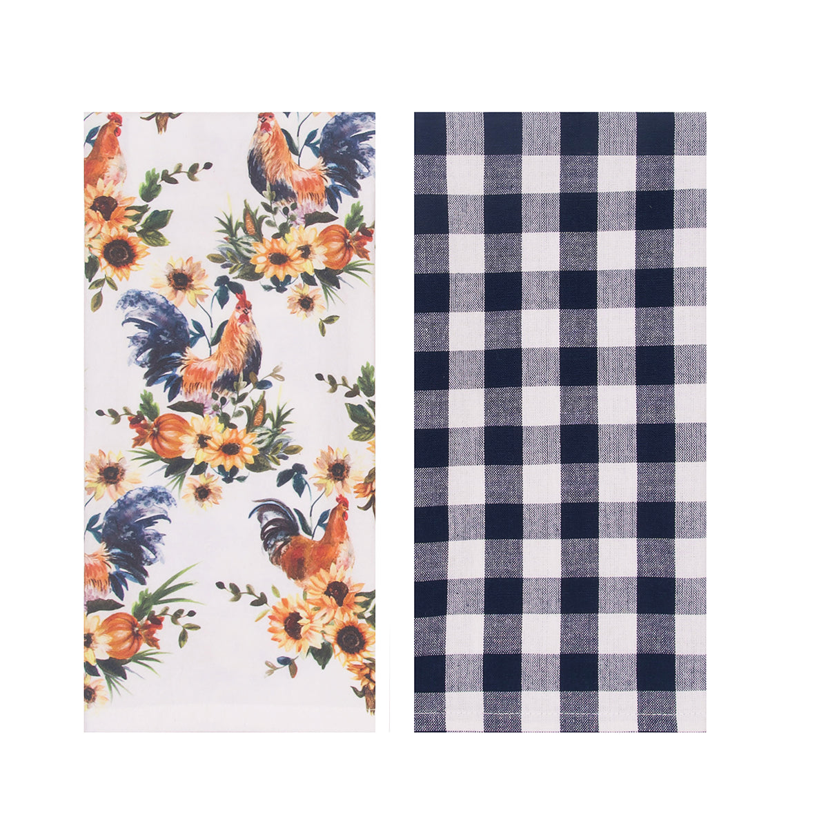 Rooster Farmhouse Printed Kitchen Towel, Set of 2