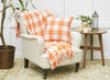Hazel Plaid Woven Throw styled with the Hazel Plaid Pillow in an everyday living room setting.