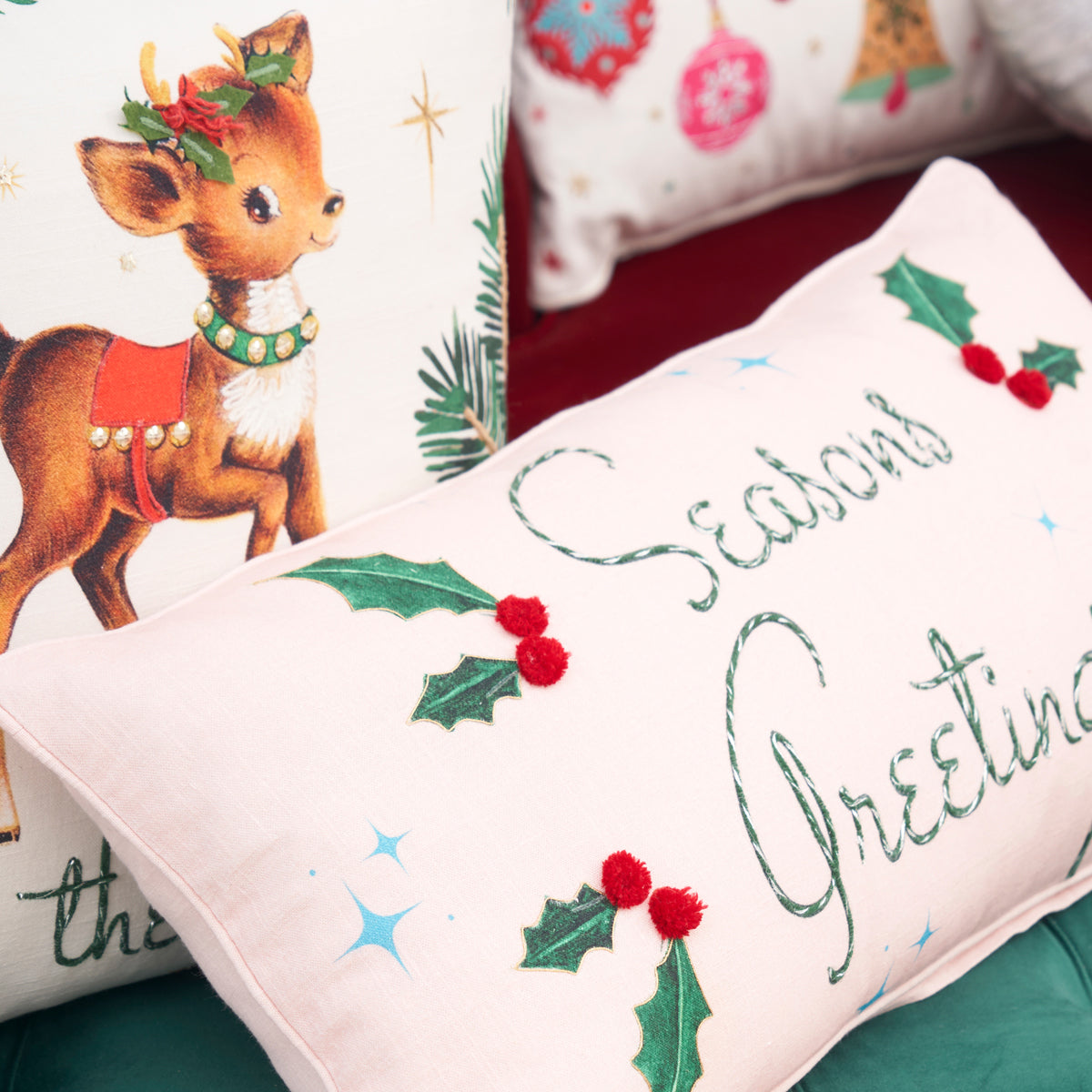 Vintage Reindeer Pillow