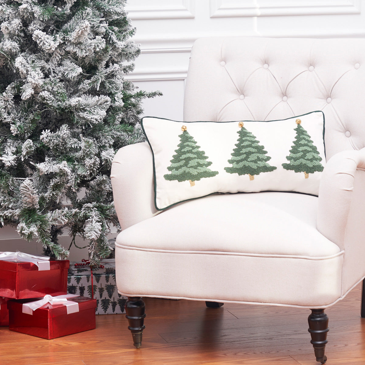 Flocked Trees Pillow