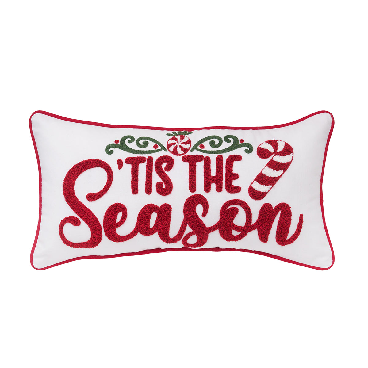 Tis The Season Candy Cane Pillow