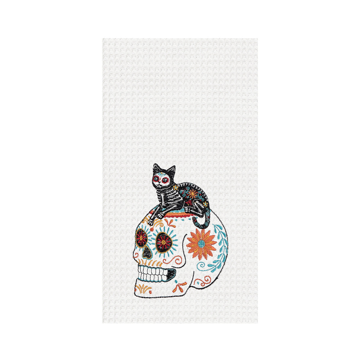 Feline Sugar Skull Kitchen Towel