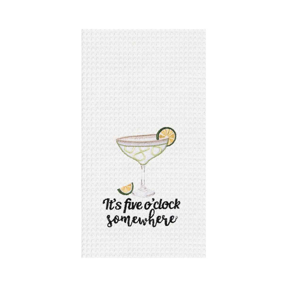 It's 5 O’Clock Somewhere Waffle Weave Kitchen Towel