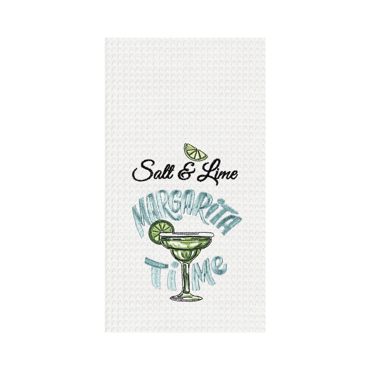 Salt & Lime It's Margarita Time Waffle Weave Kitchen Towel