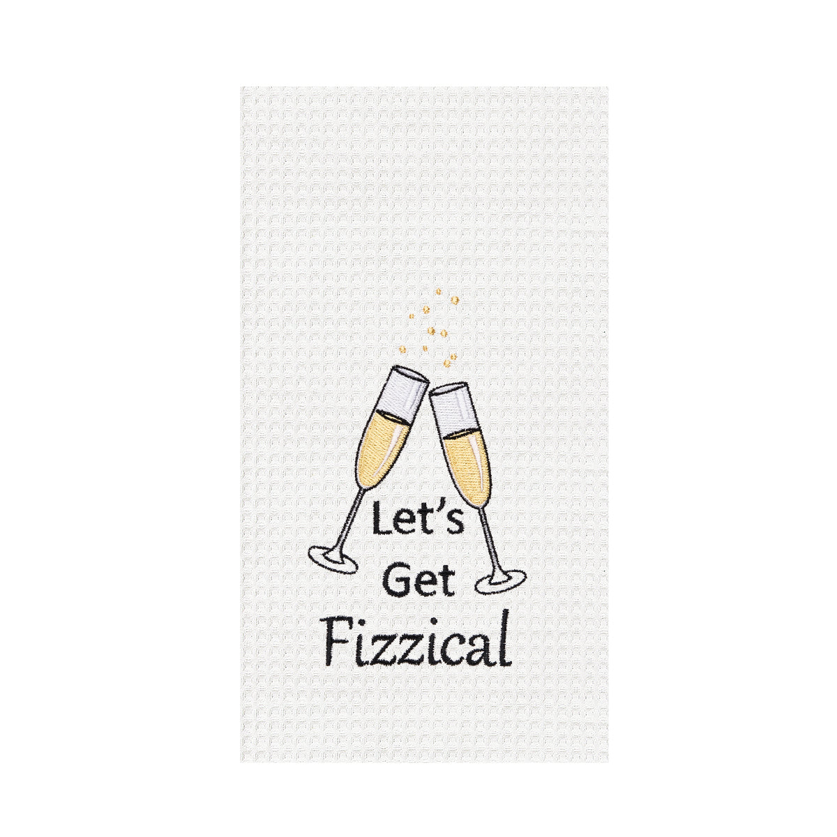 Let's Get Fizzical Waffle Weave Kitchen Towel