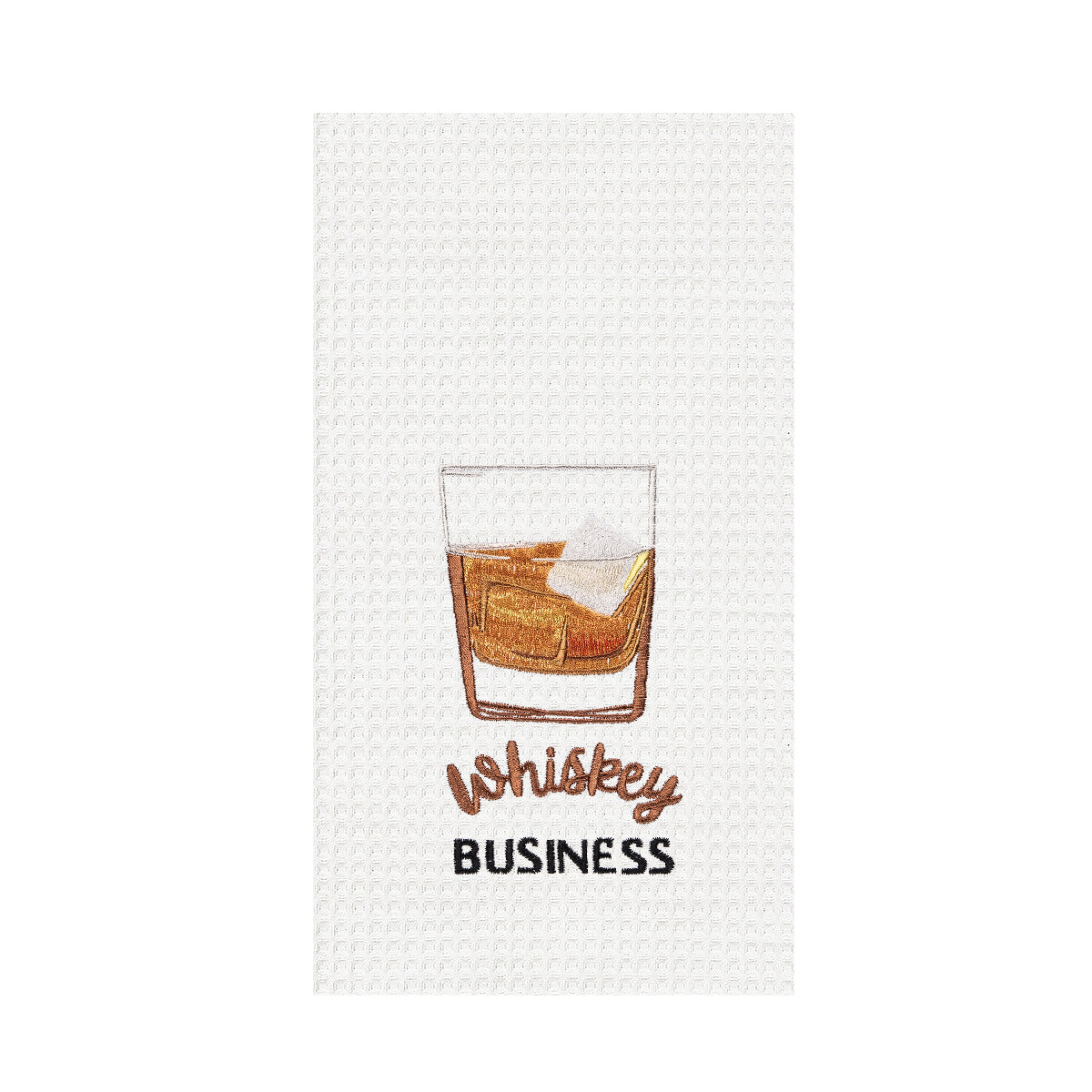 Whiskey Business Waffle Weave Kitchen Towel