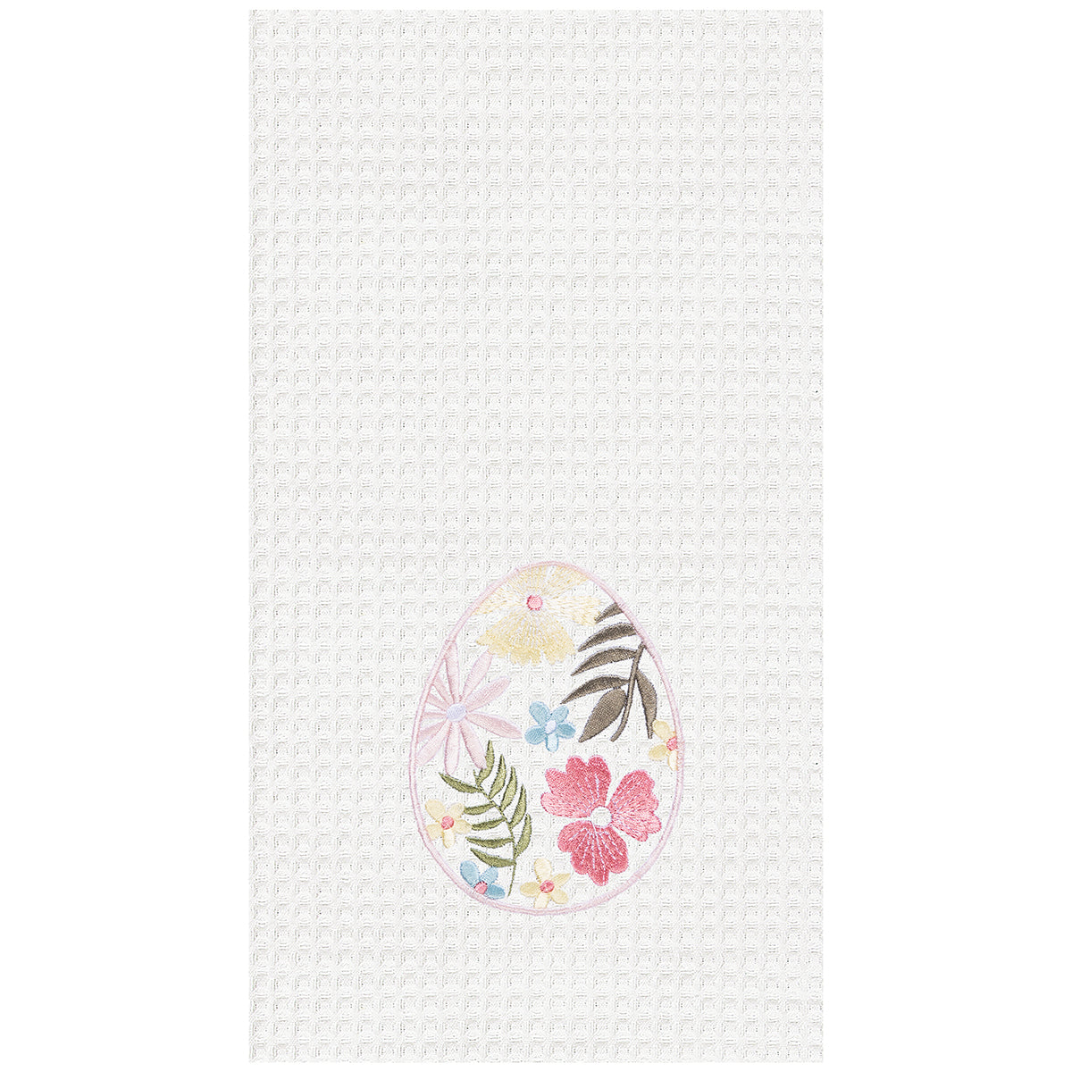 Floral Easter Egg Waffle Weave Kitchen Towel