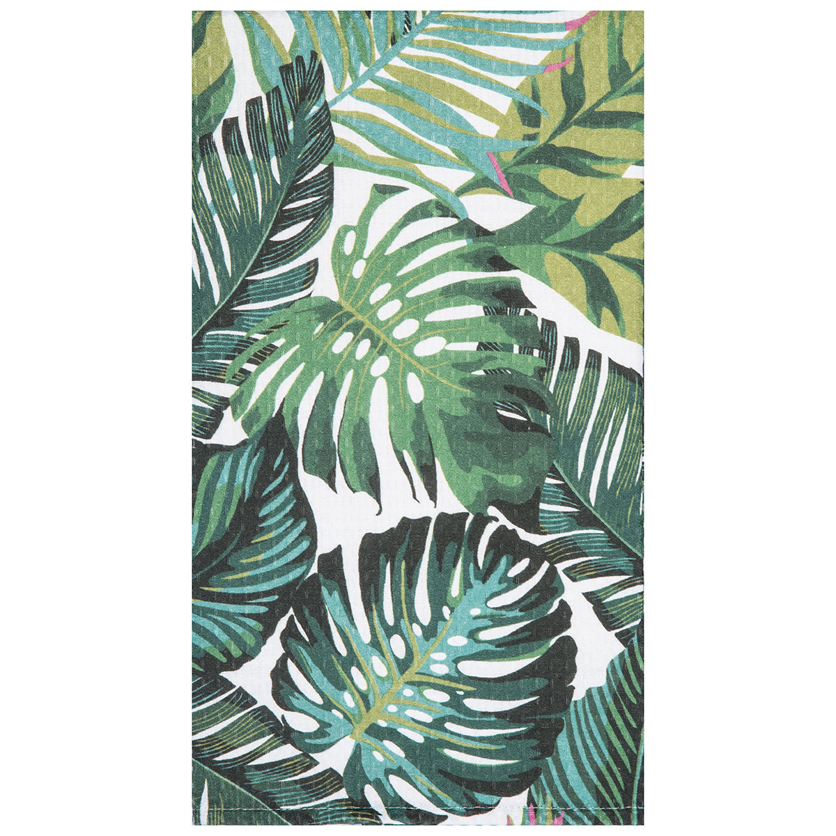 Palm Leaves Waffle Weave Kitchen Towel