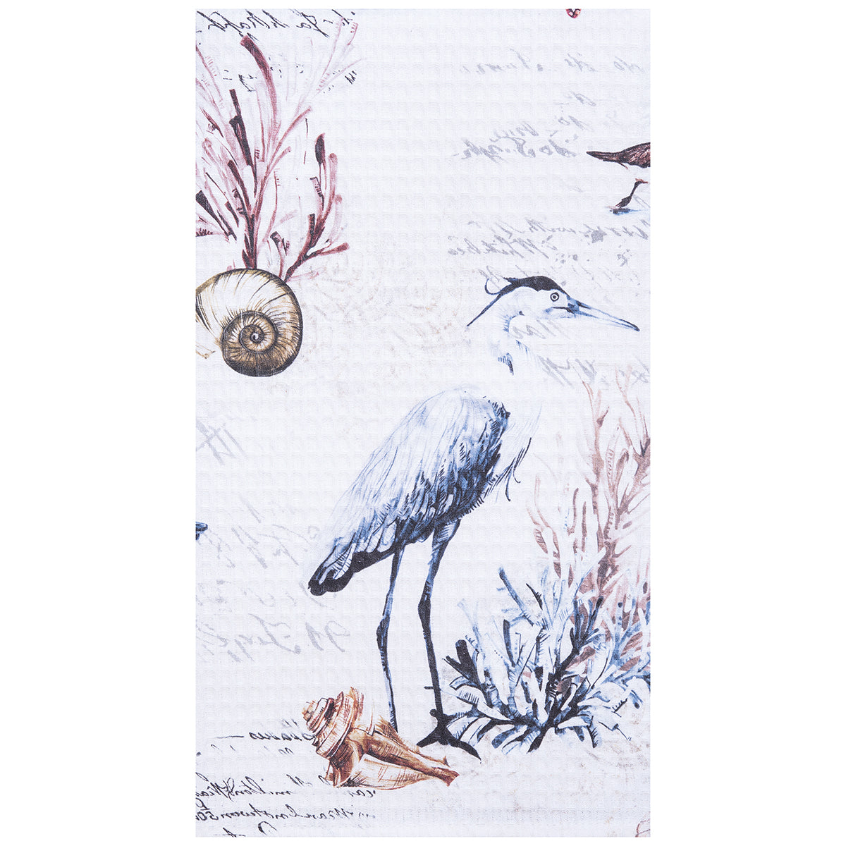 Heron Waffle Weave Kitchen Towel