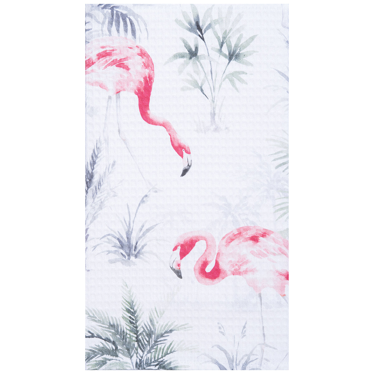 Flamingo Waffle Weave Kitchen Towel