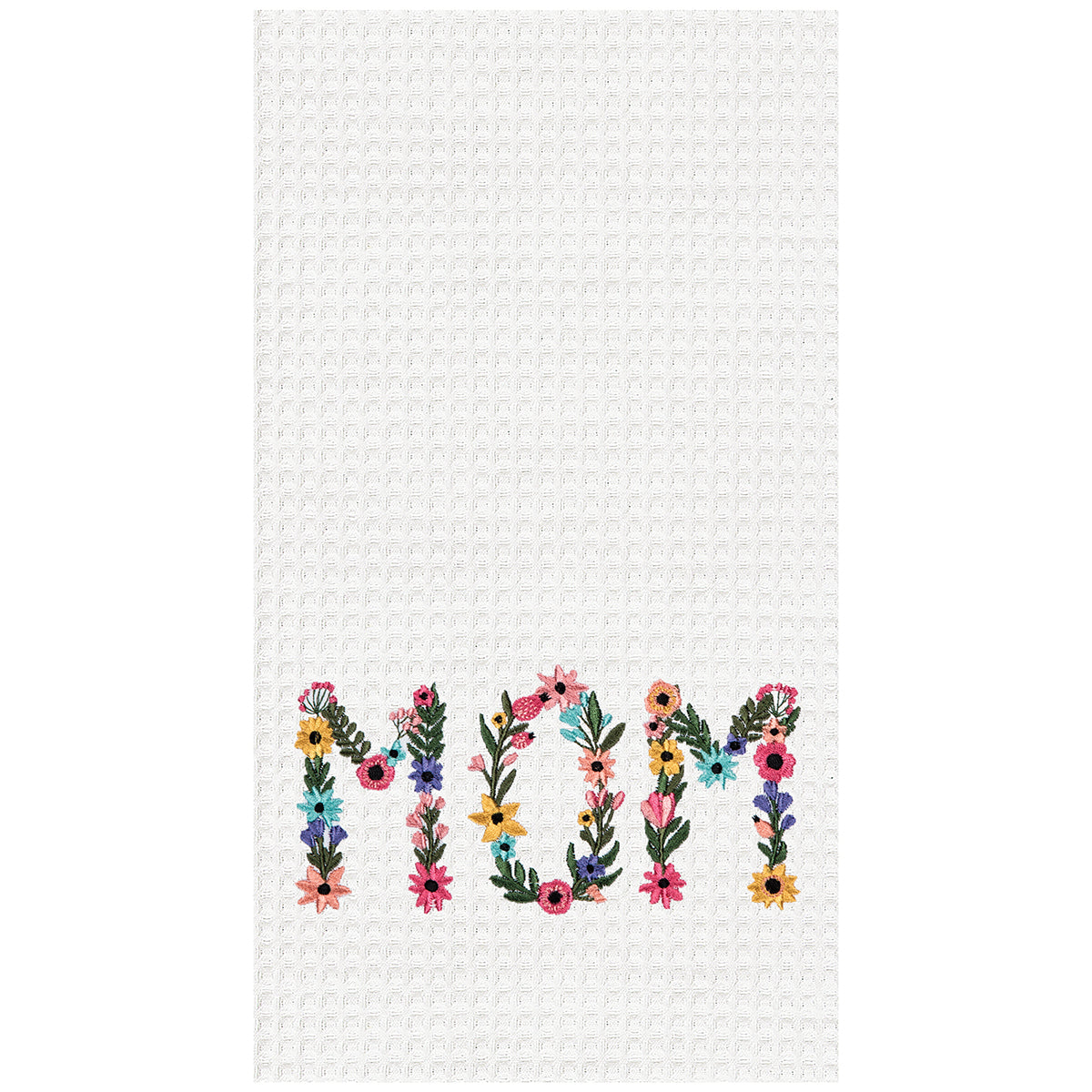 Floral Mom Waffle Weave Kitchen Towel