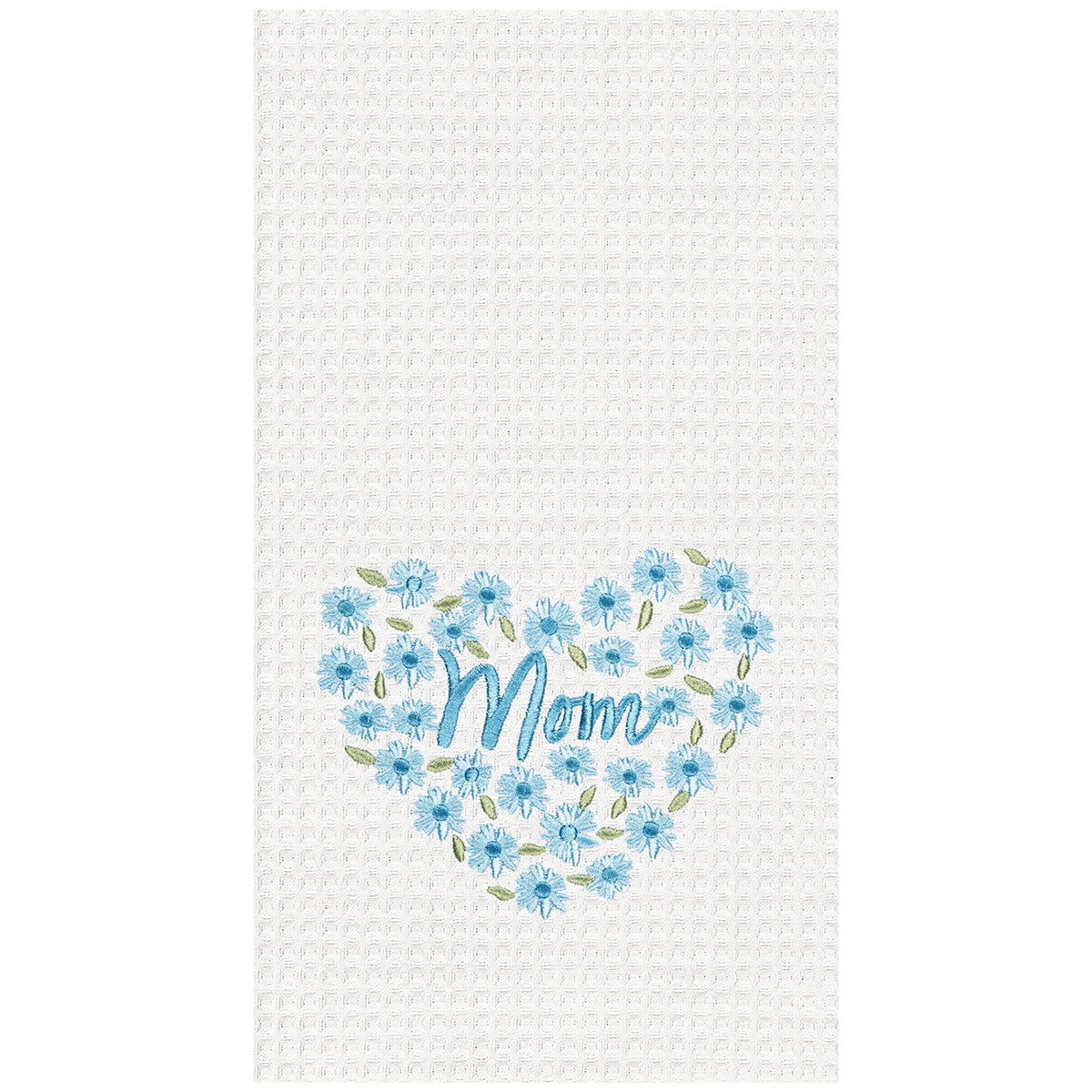 Mom Floral Waffle Weave Kitchen Towel