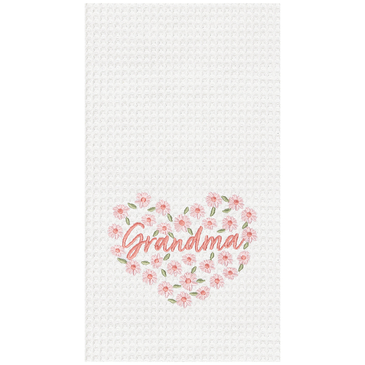 Grandma Floral Waffle Weave Kitchen Towel