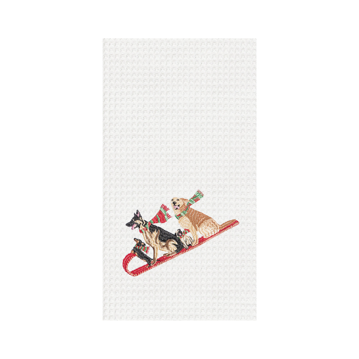 Dogs Tobogganing Kitchen Towel