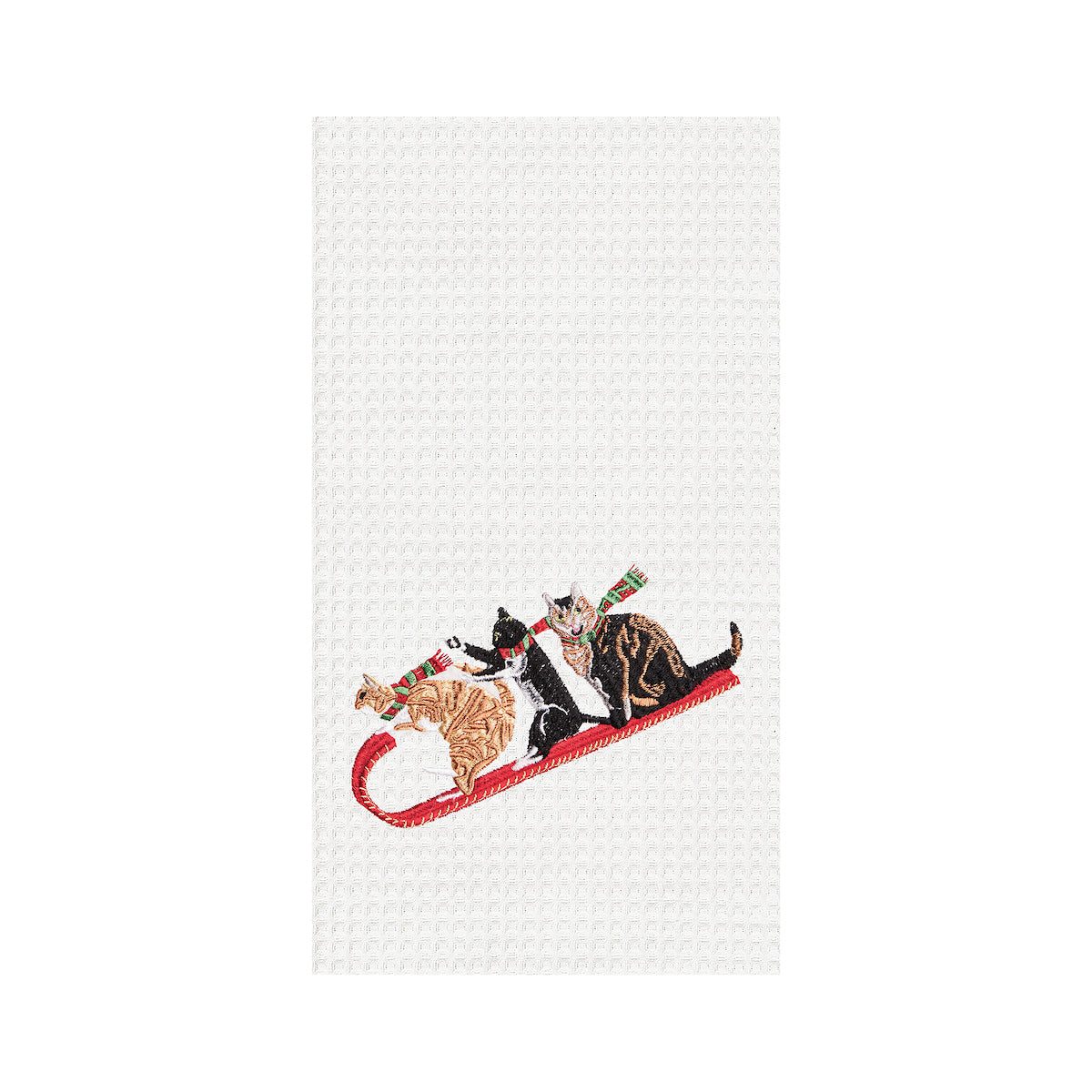 Cat Tobogganing Kitchen Towel
