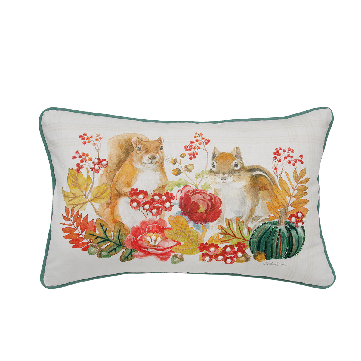 Squirrel & Chipmunk Harvest Pillow