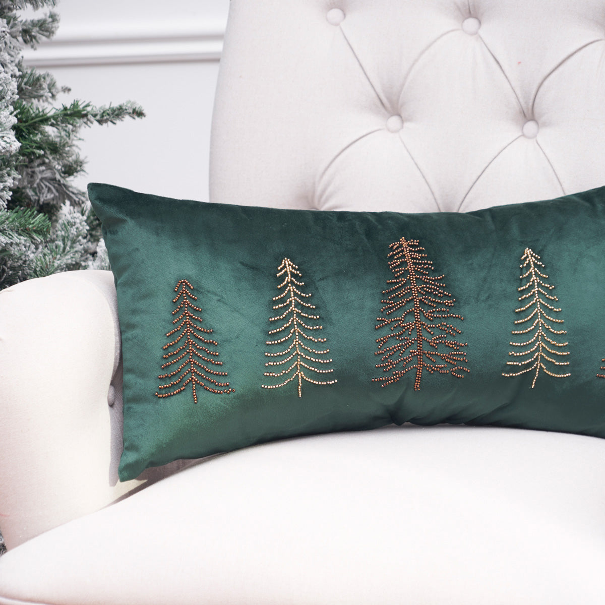 Beaded Tree Pillow