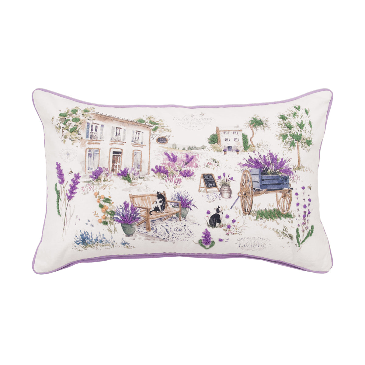 Lavender Countryside Pillow