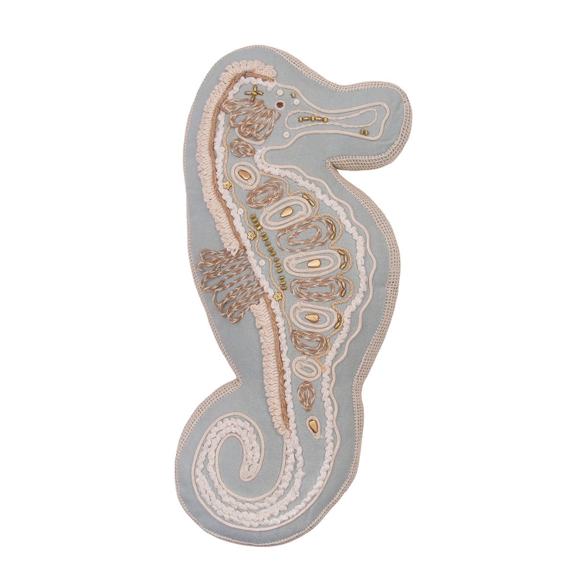 Beaded Seahorse Shaped Pillow