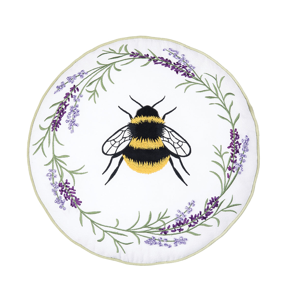 Lavender Bee Wreath Pillow