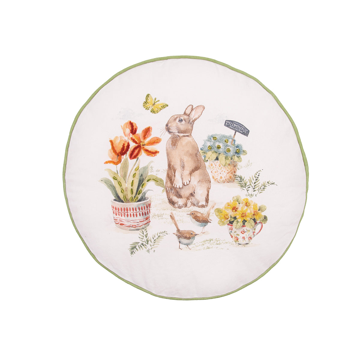 Bunny Garden Round Shaped Pillow