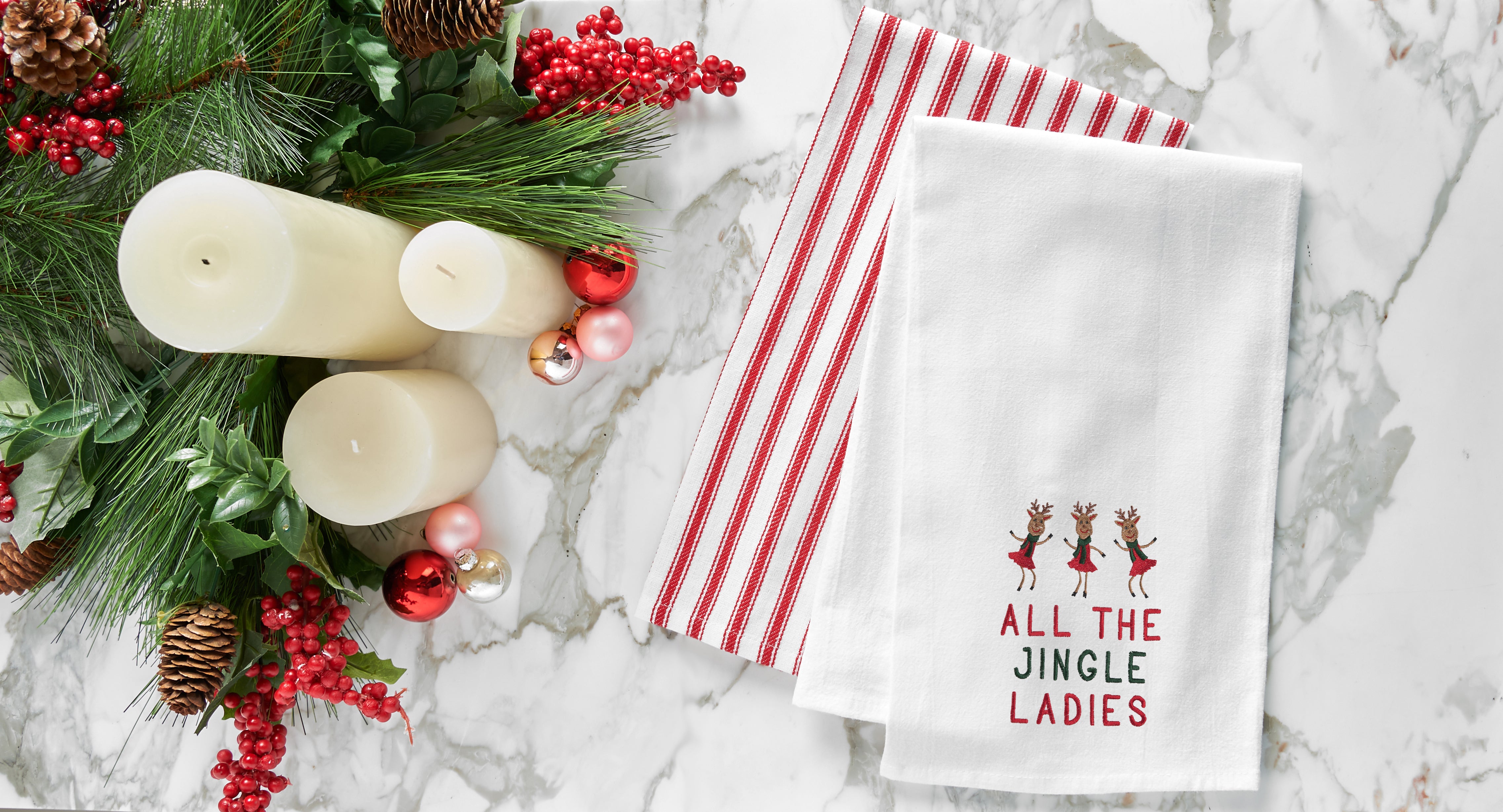 All The Jingle Ladies Flour Sack Kitchen Towel