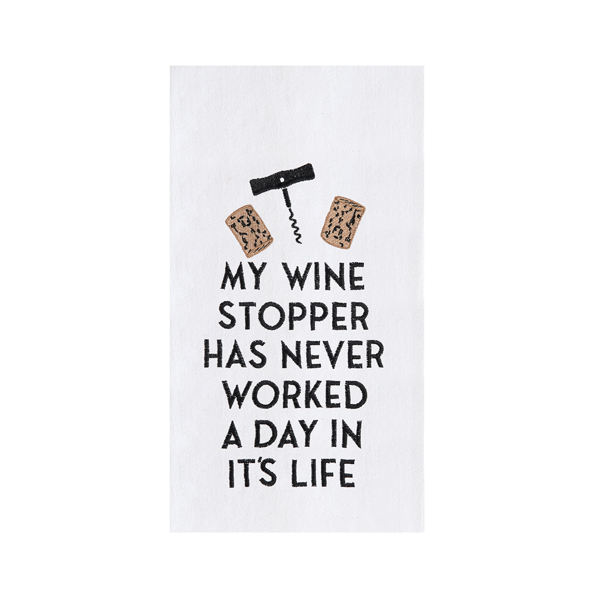Wine Stopper Flour Sack Kitchen Towel