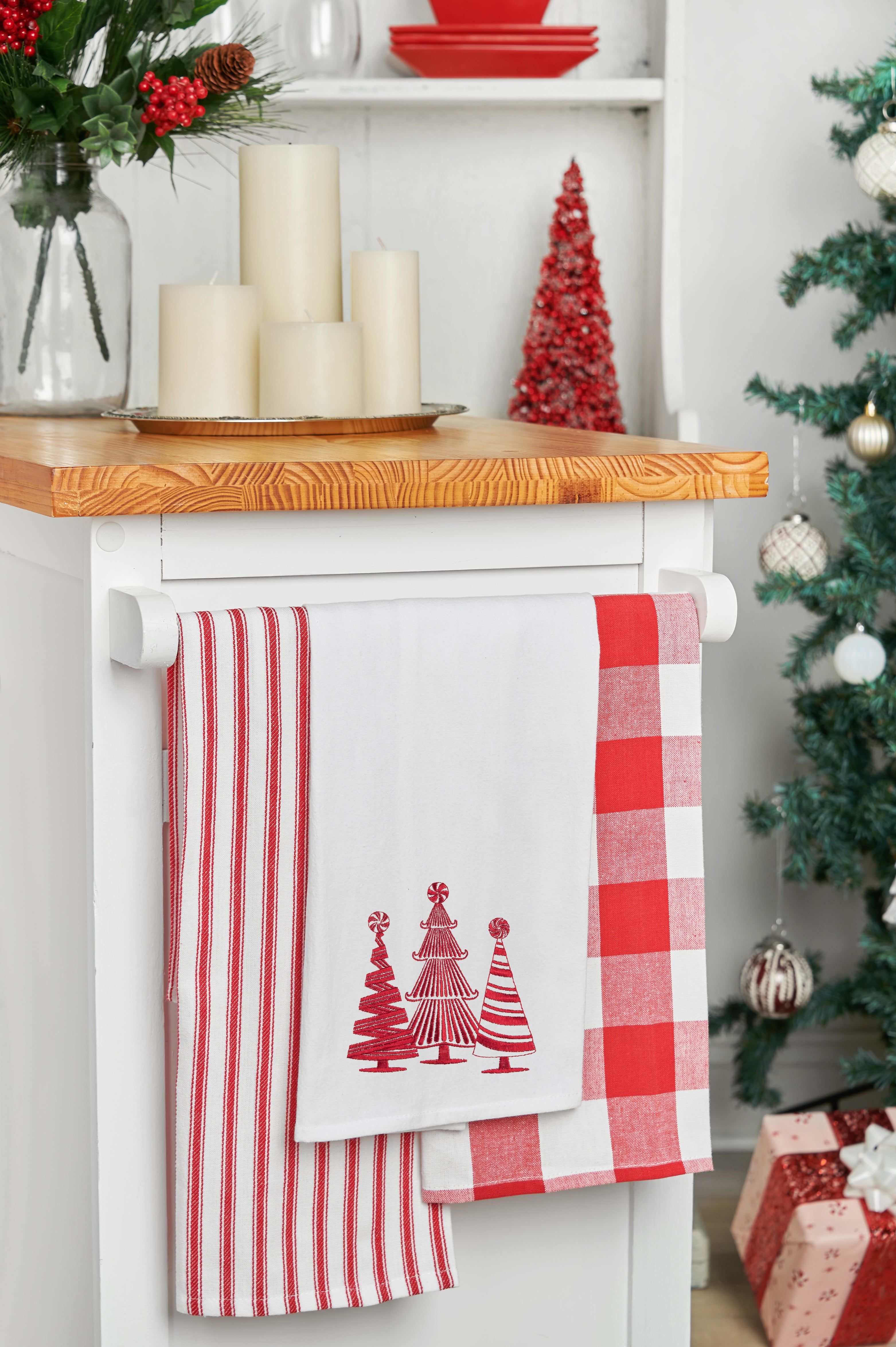 Peppermint Forest Flour Sack Kitchen Towel