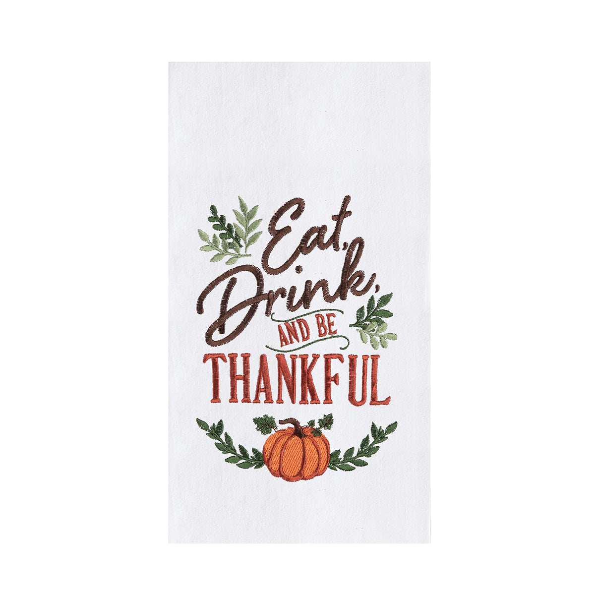 Eat, Drink, Thankful Pumpkin Kitchen Towel