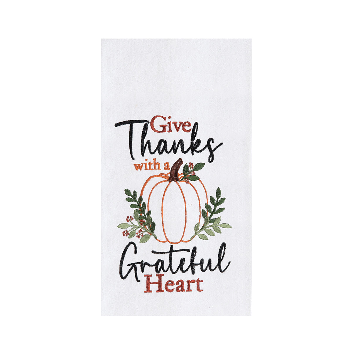 Grateful Heart Pumpkin Kitchen Towel